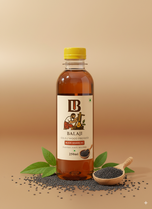 Black Sesame Oil Cold Pressed - Kala Til Oil Rich in Calcium