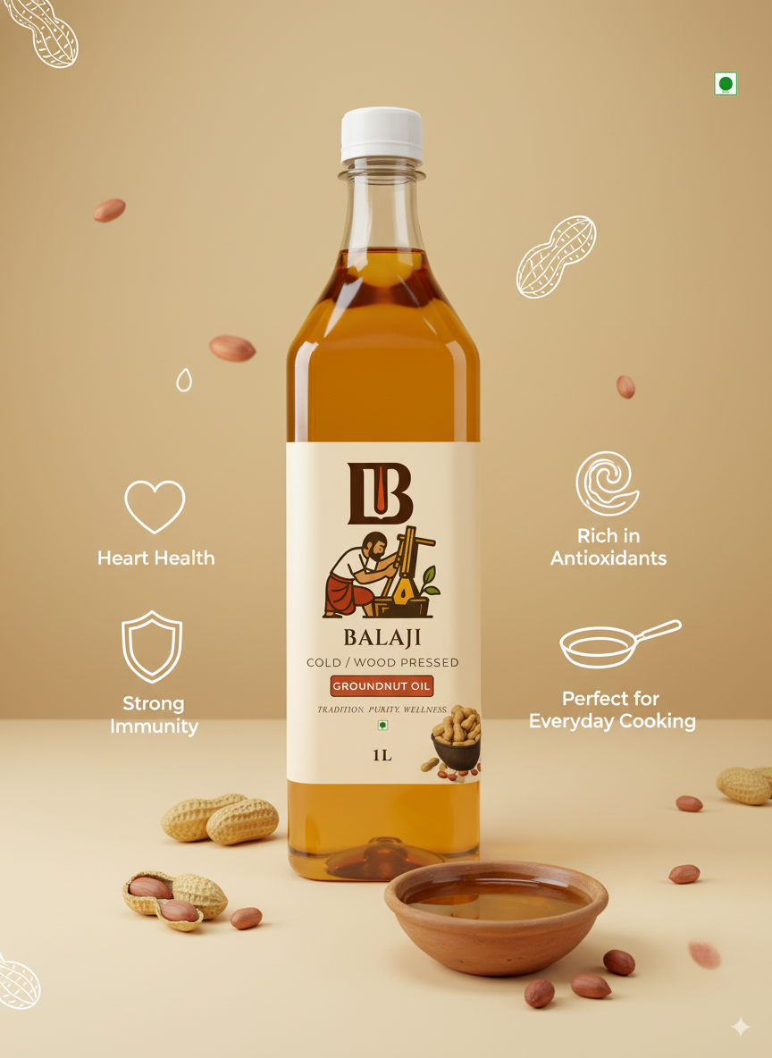 Pure Cold Pressed Groundnut Oil - Heart Healthy Peanut Oil