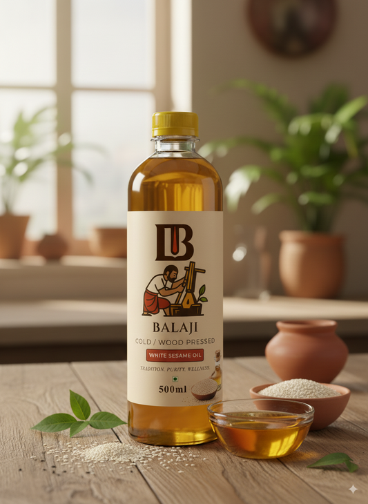 Pure White Sesame Oil Cold Pressed - Til Tel For Health