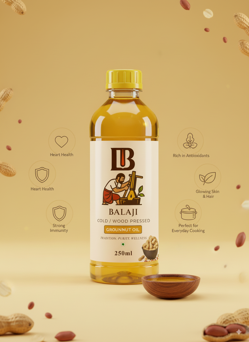 Pure Cold Pressed Groundnut Oil - Heart Healthy Peanut Oil