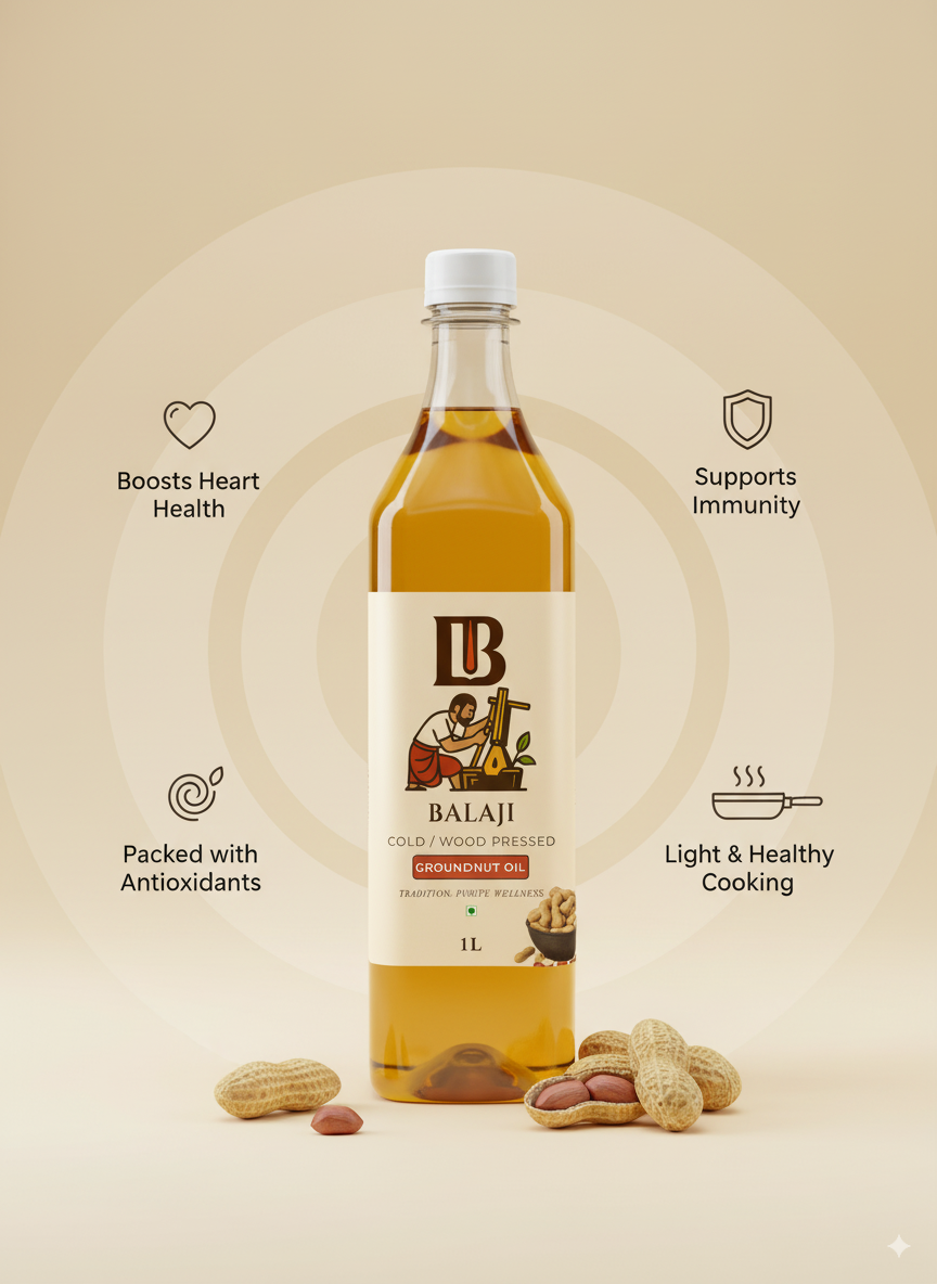 Pure Cold Pressed Groundnut Oil - Heart Healthy Peanut Oil