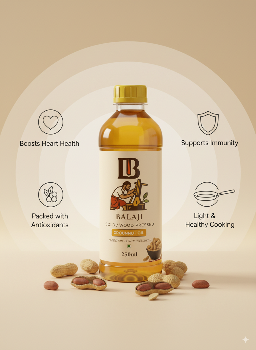 Pure Cold Pressed Groundnut Oil - Heart Healthy Peanut Oil