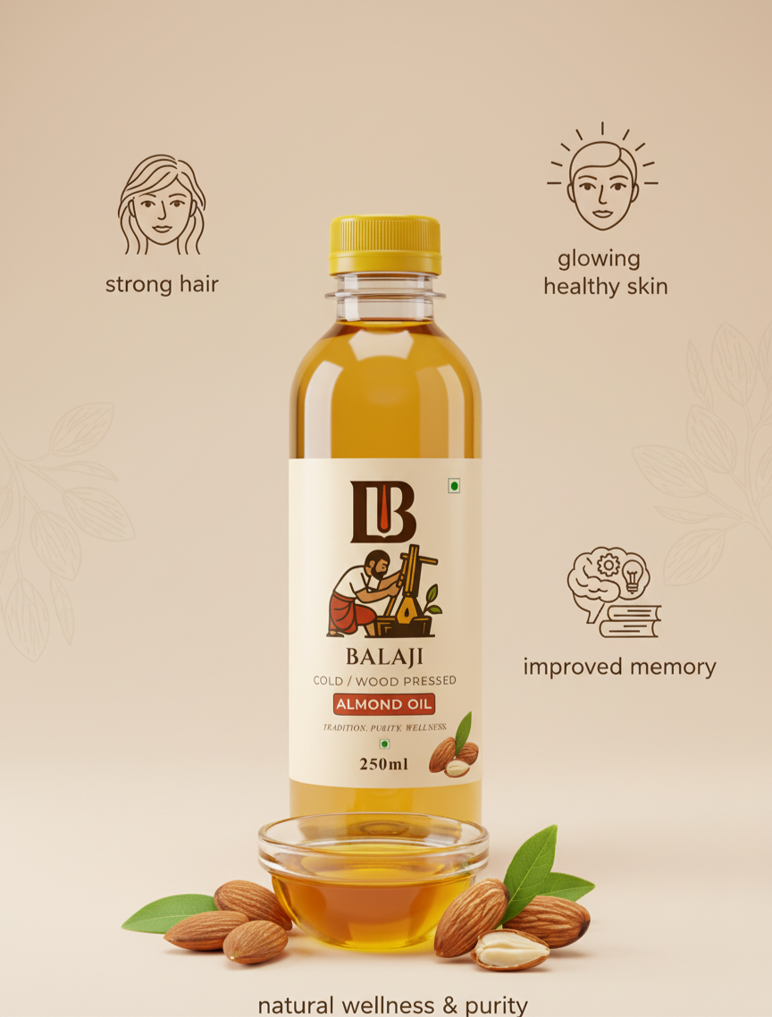 Pure Cold Pressed Almond Oil - Badam Oil