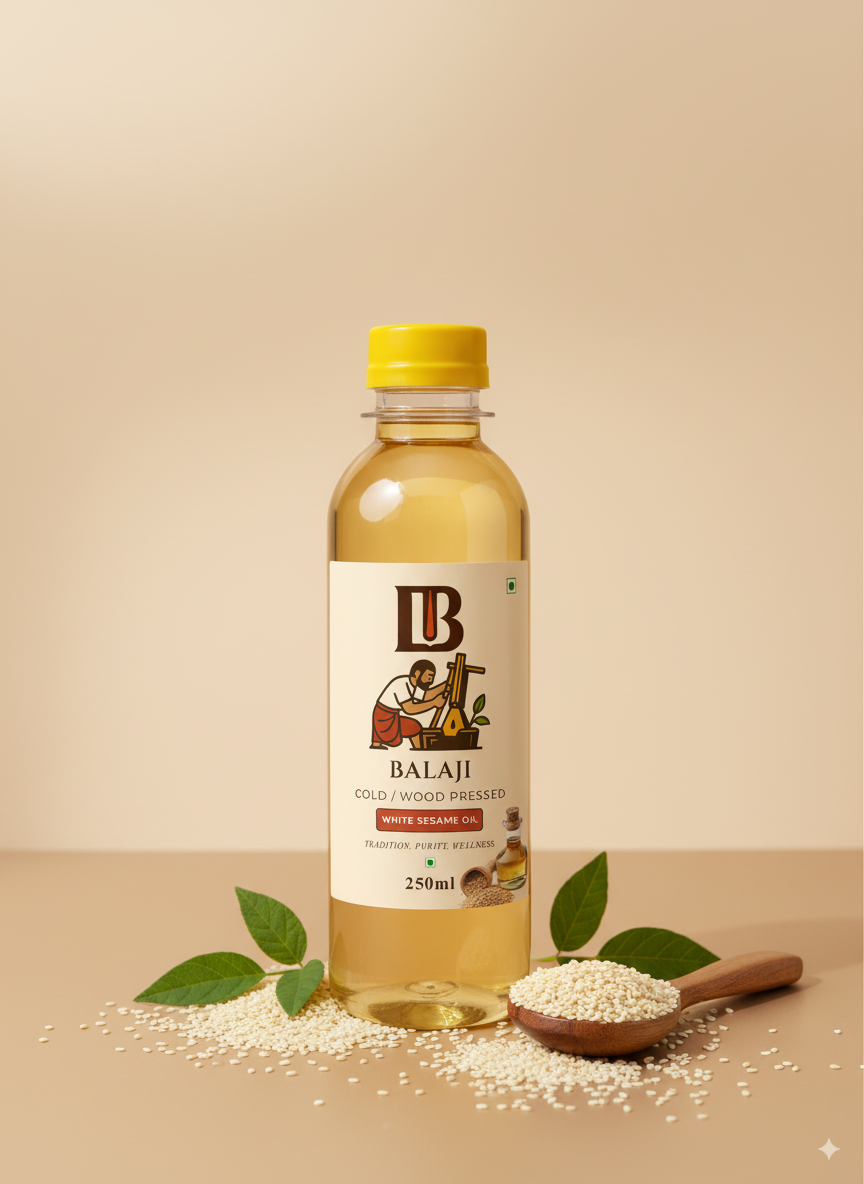 Pure White Sesame Oil Cold Pressed - Til Tel For Health
