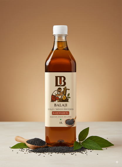 Black Sesame Oil Cold Pressed - Kala Til Oil Rich in Calcium