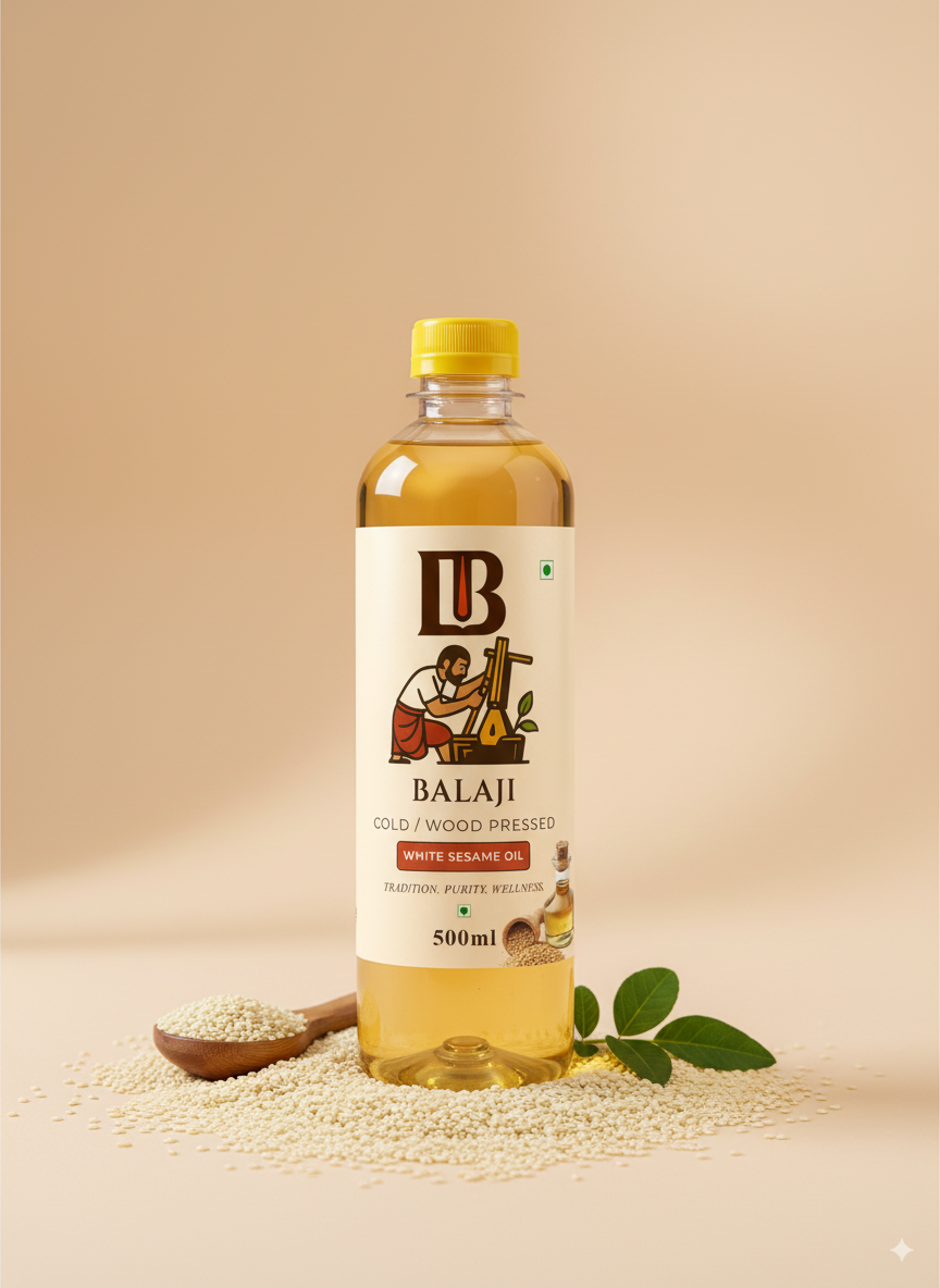 Pure White Sesame Oil Cold Pressed - Til Tel For Health