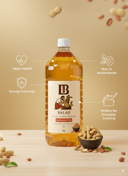 Pure Cold Pressed Groundnut Oil - Heart Healthy Peanut Oil