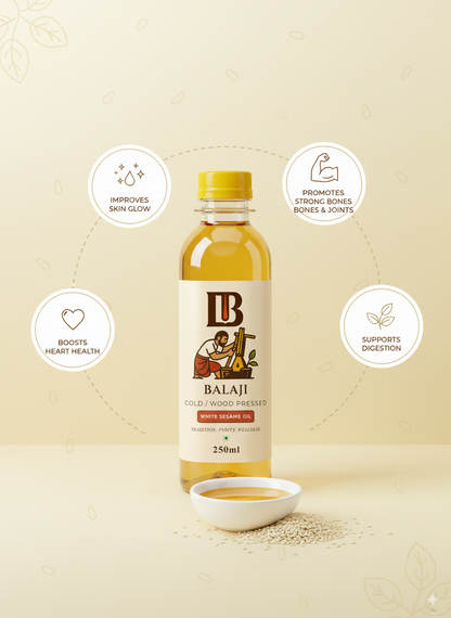 Pure White Sesame Oil Cold Pressed - Til Tel For Health