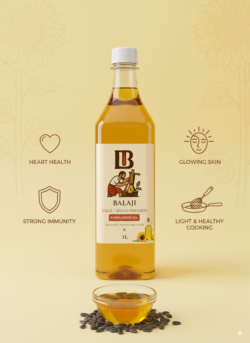 Cold Pressed Sunflower Oil - Vitamin E Rich Surajmukhi