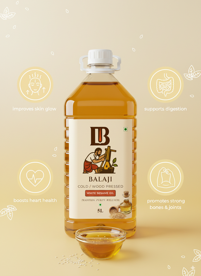 Pure White Sesame Oil Cold Pressed - Til Tel For Health