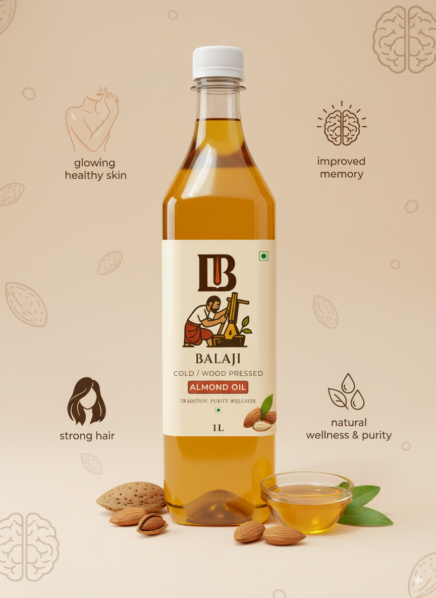 Pure Cold Pressed Almond Oil - Badam Oil