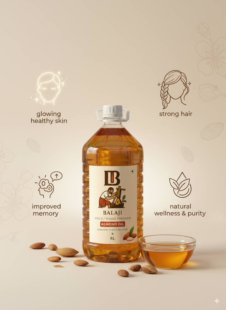 Pure Cold Pressed Almond Oil - Badam Oil