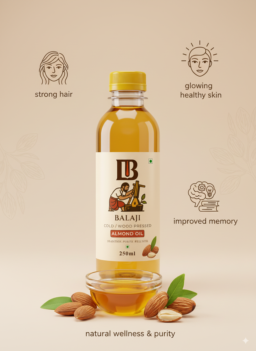 Pure Cold Pressed Almond Oil - Badam Oil
