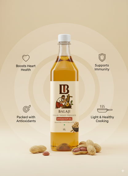 Pure Cold Pressed Groundnut Oil - Heart Healthy Peanut Oil
