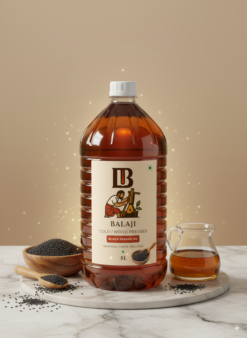Black Sesame Oil Cold Pressed - Kala Til Oil Rich in Calcium