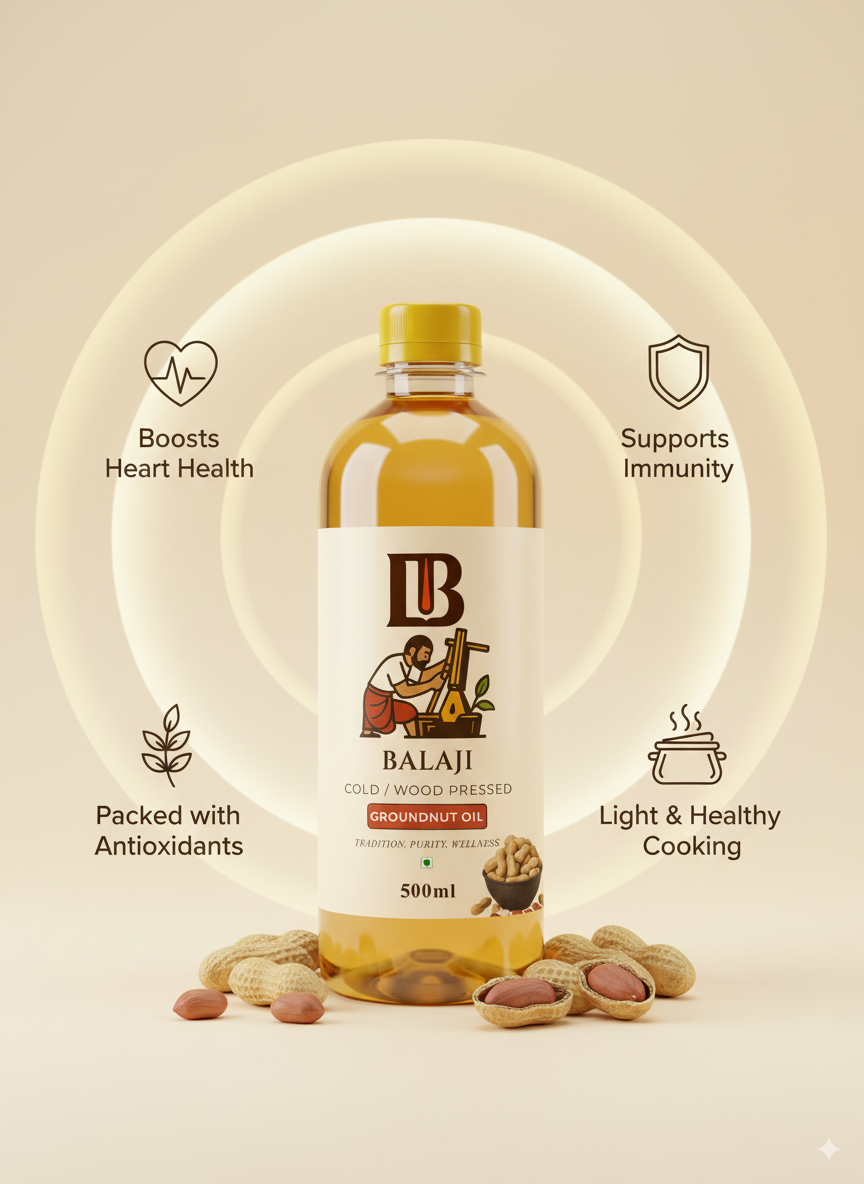 Pure Cold Pressed Groundnut Oil - Heart Healthy Peanut Oil