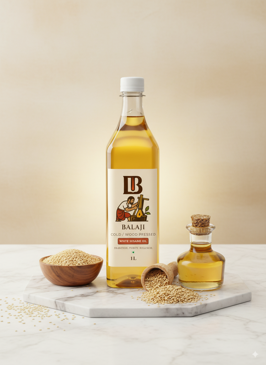 Pure White Sesame Oil Cold Pressed - Til Tel For Health