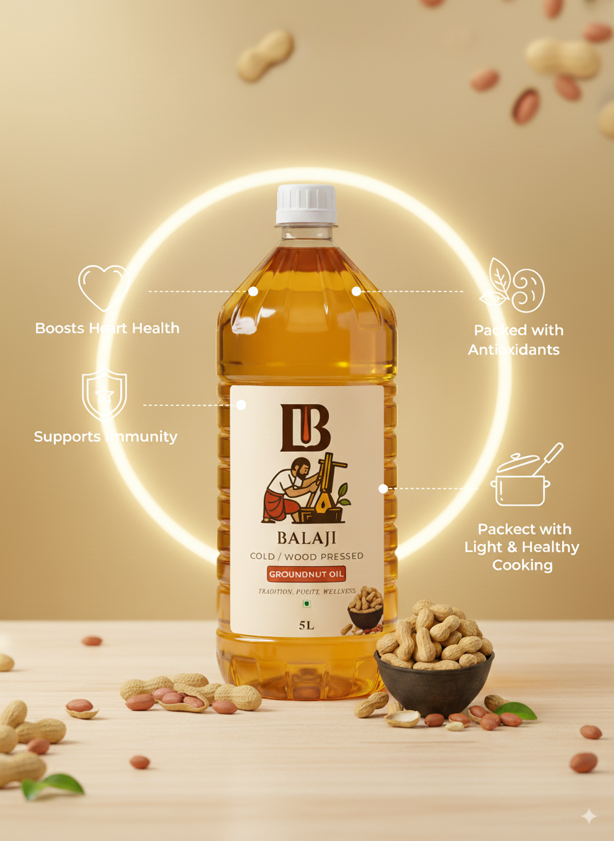 Pure Cold Pressed Groundnut Oil - Heart Healthy Peanut Oil