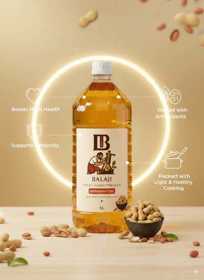 Pure Cold Pressed Groundnut Oil - Heart Healthy Peanut Oil