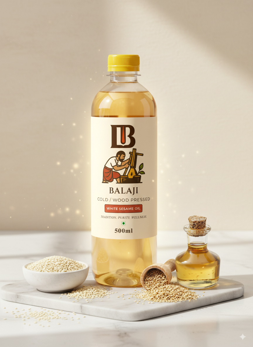 Pure White Sesame Oil Cold Pressed - Til Tel For Health