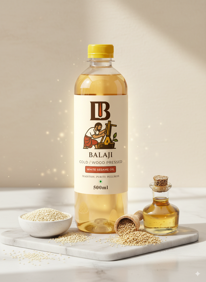 Pure White Sesame Oil Cold Pressed - Til Tel For Health